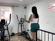 When I'm alone at the gym I take the opportunity to masturbate with my huge toy!