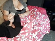 Step mom got bored during family movie night and used a toy to make me cum