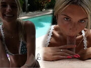 My Perverted Step Bro Nutted on Me in the Pool....