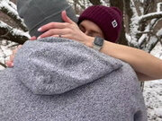 Wife gets Huge Public Double Creampie in Snow Storm from Husband and Friend /...