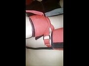 Tied up in latex and fucked by a dildo until I squirt