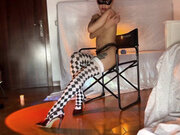 Theatrical Femboy in Heels & Harlequin Stockings - Candles & Sensual Vibes