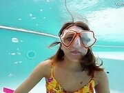 A perfect brunette babe Katya Nakolkina underwater