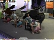 'The Sims 4:6 people playing the piano for sex'