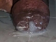 Bathroom masturbation for strong big black cock with juicy cam