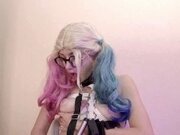 'Tied up slave girl orgasm torture with vibrator to orgasm ahegao Alice Wild cosplay'