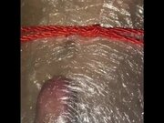 'Amateur Femdom Slave - Plastic Wrap And Rope Bondage - Cock Teasing'