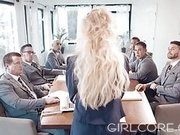 GIRLCORE Brandi Love Clears Boardroom to Fuck MILF