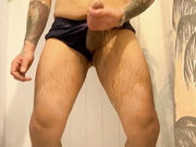 Masked Gp Pauzudo Taking a Shower in Soapy Shorts, Sticking His Finger in His Ass and Cumming