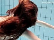 'Horny Czech babe Salaka swims nude in the Czech pool'