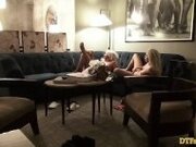 "Two Blonde Babes DP Anal In Real Swinger Group Sex Late Night Hotel Party"